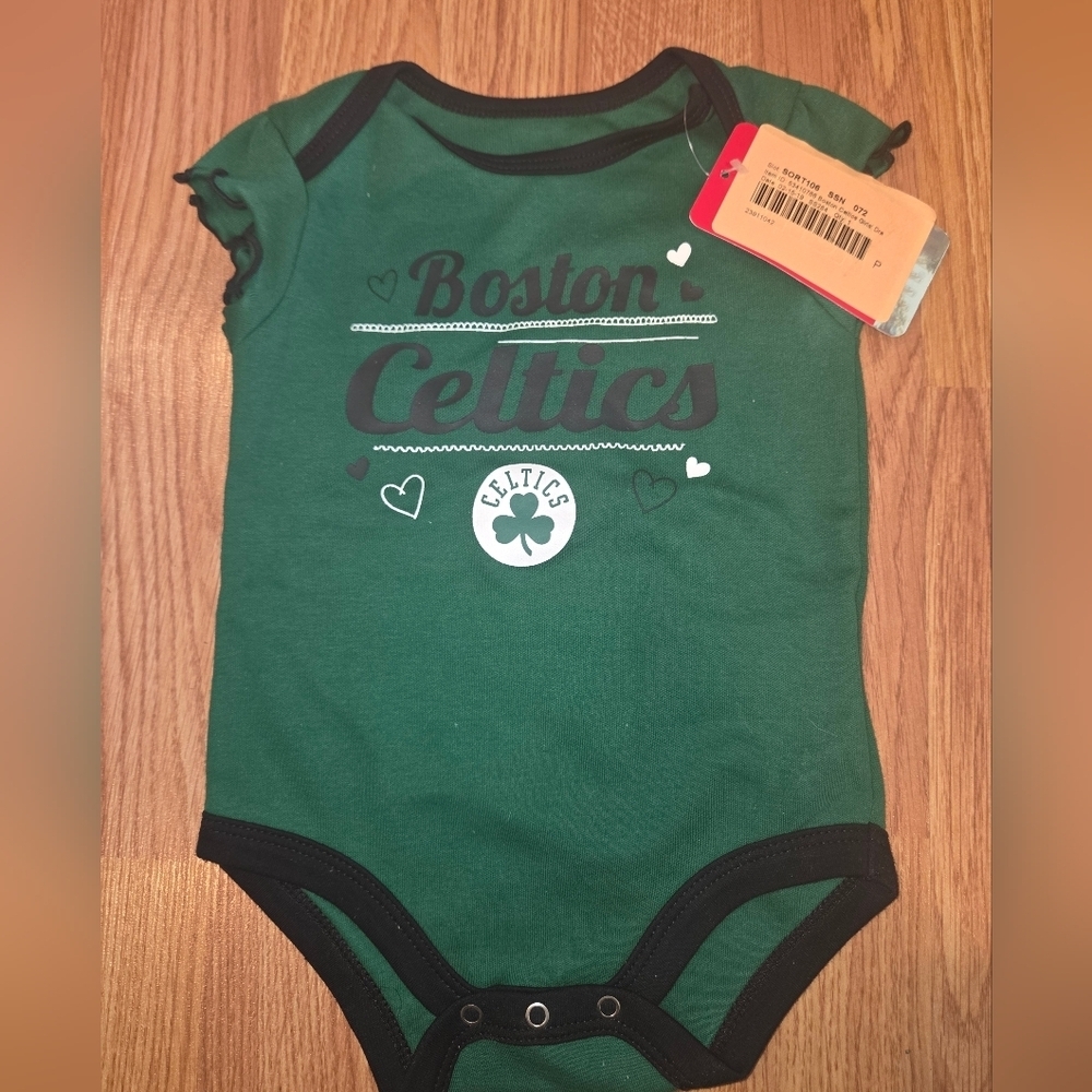 Boston Celtics Baby 3-6 Months & 18 Months NBA 100% Cotton NWT Basketball